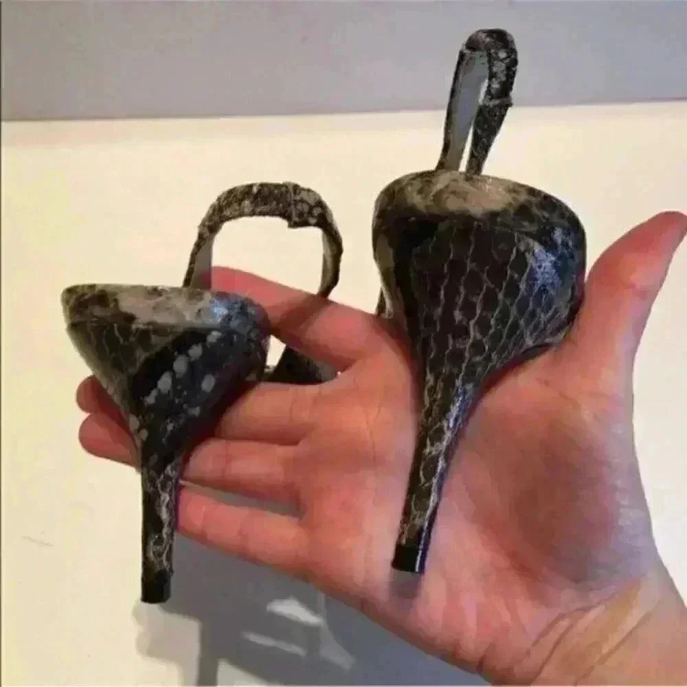 Express Heels Snakeskin Print Pointy Toe Slingback - image 6